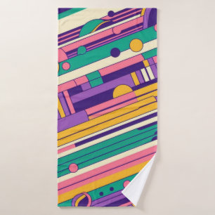 Koele, kleurrijke 80s / 90s retro ontworpen badhanddoek