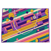 Koele, kleurrijke 80s / 90s retro ontworpen groot cadeauzakje (Voorkant)