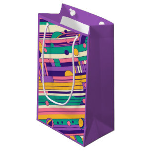 Koele, kleurrijke 80s / 90s retro ontworpen klein cadeauzakje