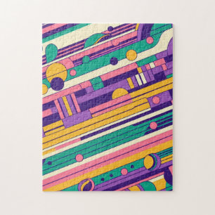 Koele, kleurrijke 80s / 90s retro ontworpen legpuzzel