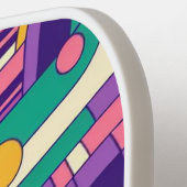 Koele, kleurrijke 80s / 90s retro ontworpen pickleball paddle (Links Detail)