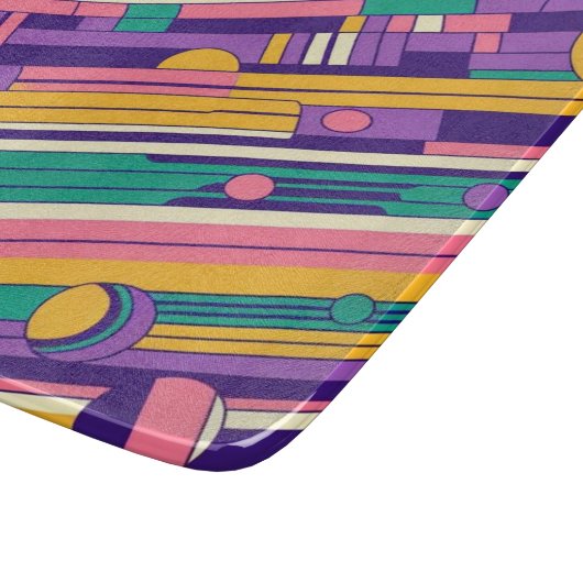 Koele, kleurrijke 80s / 90s retro ontworpen snijplank (Hoek)