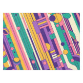 Koele, kleurrijke 80s / 90s retro ontworpen tafelkleed (Voorkant (Horizontaal))