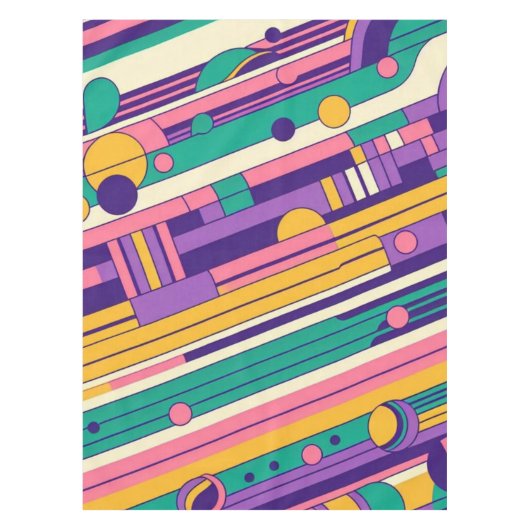 Koele, kleurrijke 80s / 90s retro ontworpen tafelkleed (Voorkant)