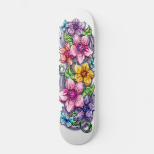 Koele Kleurrijke Bloemen Butterfly Deck Skateboard