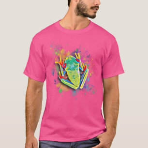 Koele kleurrijke boom kikker versnelling voor t-shirt