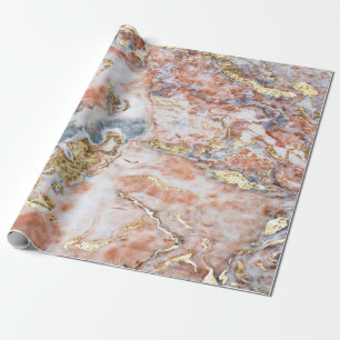 Koele Kleurrijke Gouden Marmer Textuur Cadeaupapier