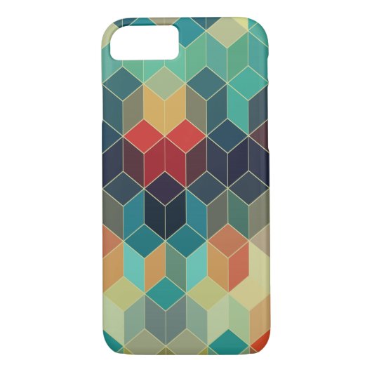 Koele Kleurrijke Kubussen Geometrisch Patroon 5 Case-Mate iPhone Case (Achterkant)