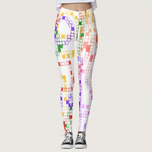 Koele kleurrijke Leggings met patronen (Voorkant)