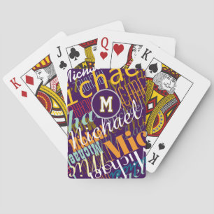 Koele Kleurrijke Namen Met Monogram Pokerkaarten