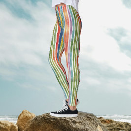 Koele Kleurrijke Regenboog Strepen Carnaval Waterv Leggings