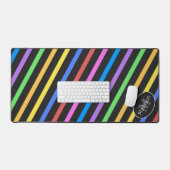 Koele kleurrijke retro strepen geometrische Monogr Bureaumat (Keyboard & Muis)