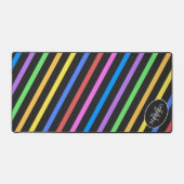 Koele kleurrijke retro strepen geometrische Monogr Bureaumat (Voorkant)