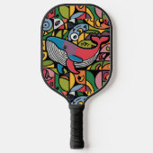 Koele kleurrijke walvis Abstract Pickleball Paddle (Voorkant)