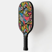 Koele kleurrijke walvis Abstract Pickleball Paddle (Links)