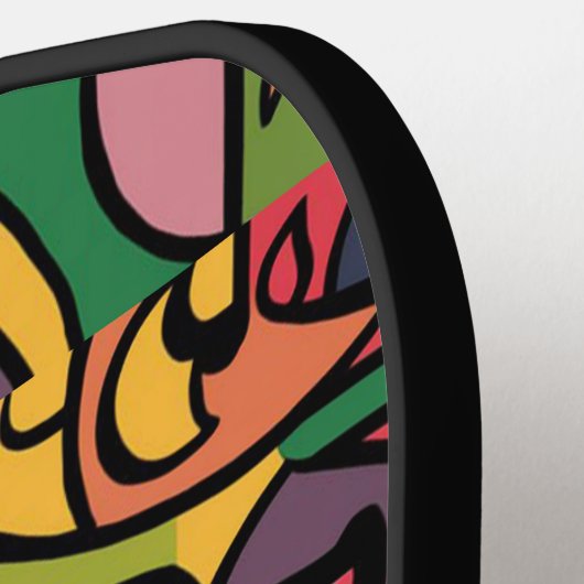 Koele kleurrijke walvis Abstract Pickleball Paddle (Links Detail)