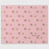 Koele kleurrijke "XOXO" harten Valentijnsdag Cadeaupapier (Vlak)