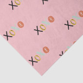 Koele kleurrijke "XOXO" harten Valentijnsdag Tissuepapier (Detail)