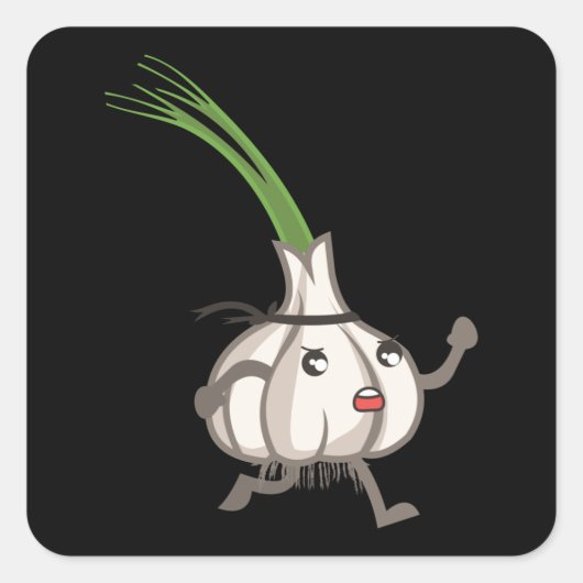 Koele knoflook vierkante sticker (Voorkant)