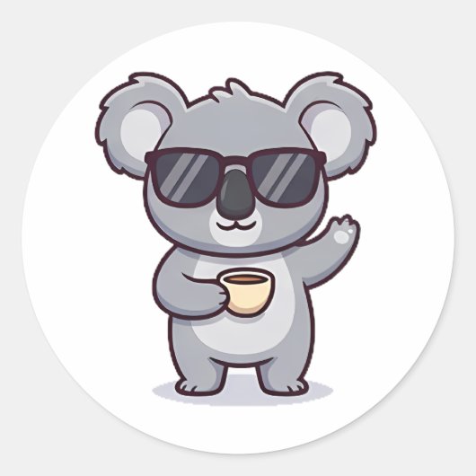 Koele Koala Ronde Sticker (Voorkant)