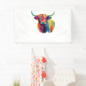 Koele Koe in het Meadow Classic T-shirt Spandoek (Insitu)