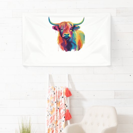 Koele Koe in het Meadow Classic T-shirt Spandoek (Insitu)