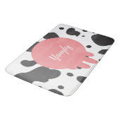Koele Koeienprint Naam Monogram Badmat (Gekanteld)