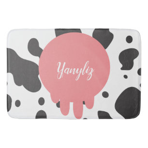 Koele Koeienprint Naam Monogram Badmat