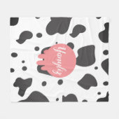 Koele koeienprint naam monogram   fleece deken (Voorkant (Horizontaal))