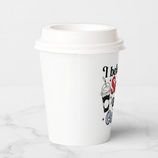 koele koffie kerstfeest woord kunst papieren bekers (Rechts)