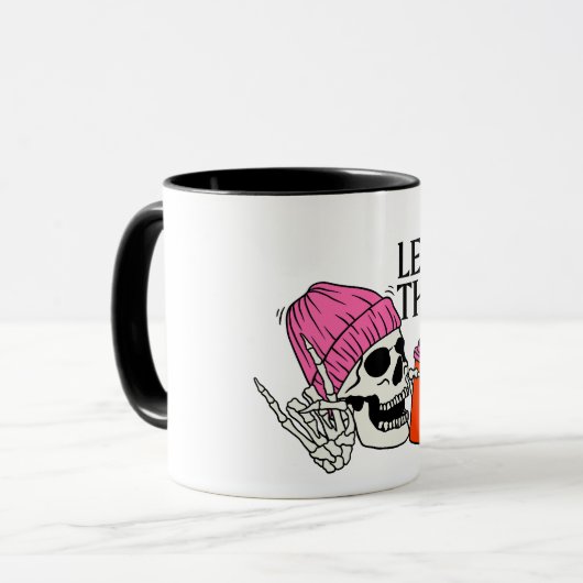 Koele koffie mok "Laat ze" (Voorkant links)