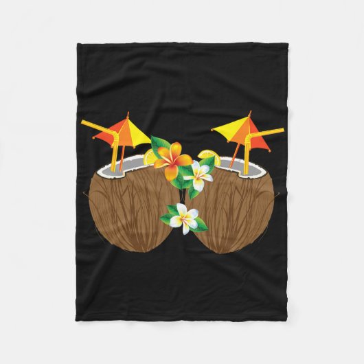 Koele Kokosnoot Drink Borst Funny Palm Tree Juice Fleece Deken (Voorkant)