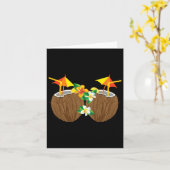 Koele Kokosnoot Drink Borst Funny Palm Tree Juice Kaart (Gele Bloem)