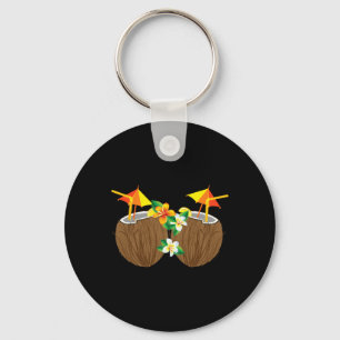 Koele Kokosnoot Drink Borst Funny Palm Tree Juice Sleutelhanger