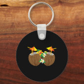 Koele Kokosnoot Drink Borst Funny Palm Tree Juice Sleutelhanger (Voorkant)
