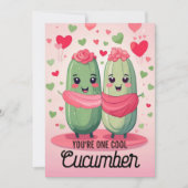 Koele komkommer vriendschap Galentine's Day Feestdagenkaart (Voorkant)