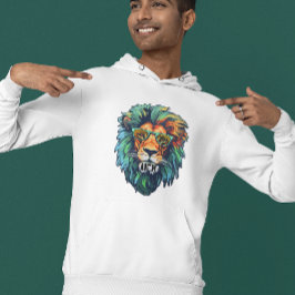 Koele Koning – Kleurrijke Leeuw met Zonnebril Desi Hoodie