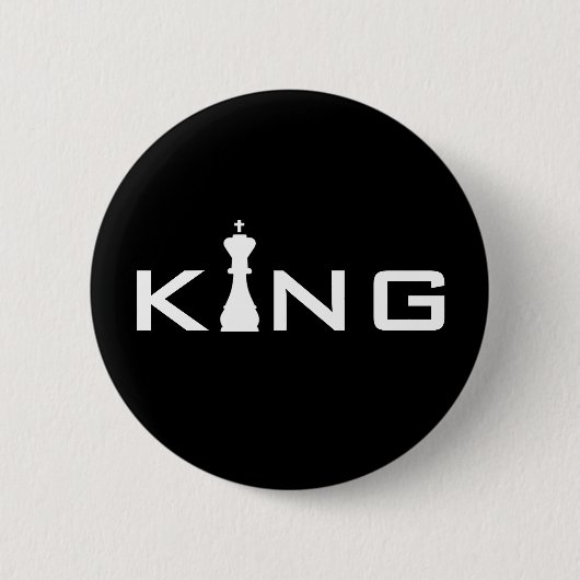 Koele Koning Typografie Schaker Ronde Button 5,7 Cm (Voorkant)