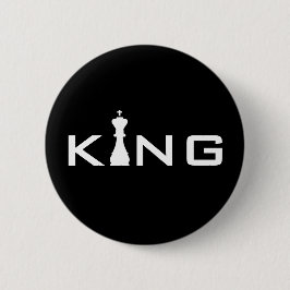 Koele Koning Typografie Schaker Ronde Button 5,7 Cm