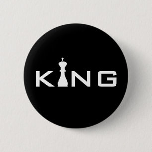 Koele Koning Typografie Schaker Ronde Button 5,7 Cm
