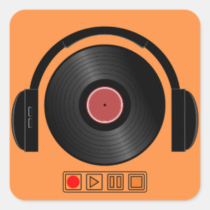 "Koele Koptelefoon Sticker – Muziekliefhebber Deca