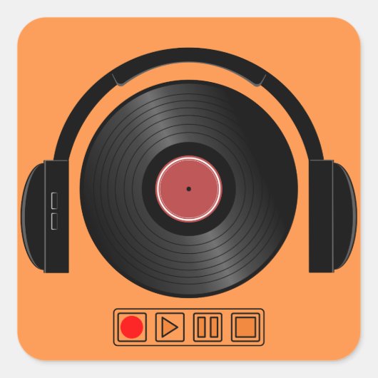 "Koele Koptelefoon Sticker – Muziekliefhebber Deca (Voorkant)