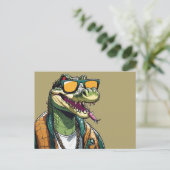 Koele krokodil met zonnebril briefkaart (Staand voorkant)