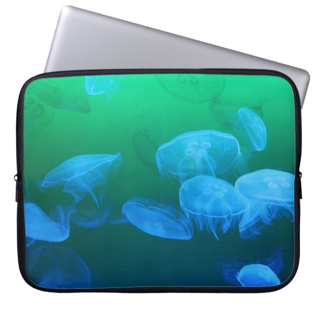 Koele kwal groen blauw verloop laptop sleeve (Voorkant)