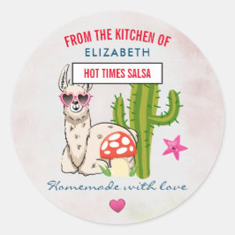 Koele lama in hartvormige zonnebril Keuken Ronde Sticker