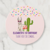 Koele lama in hartvormige zonnebril Verjaardag Bedankjes Labels (Voorkant)