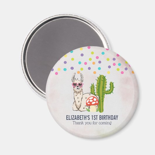 Koele lama in hartvormige zonnebril Verjaardag Magneet (Voorkant / Achterkant)