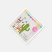 Koele lama in hartvormige zonnebril Verjaardag Servet (Hoek)