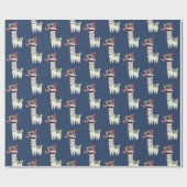 Koele lama in Santa Hat en zonnebril Cadeaupapier (Vlak)