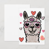 Koele lama met hartbril bedankkaart (Voorkant / Achterkant)